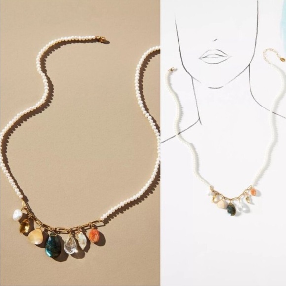 Chan Luu Jewelry - Chan Luu White Pearl Necklace with Multicolor Stone Charms